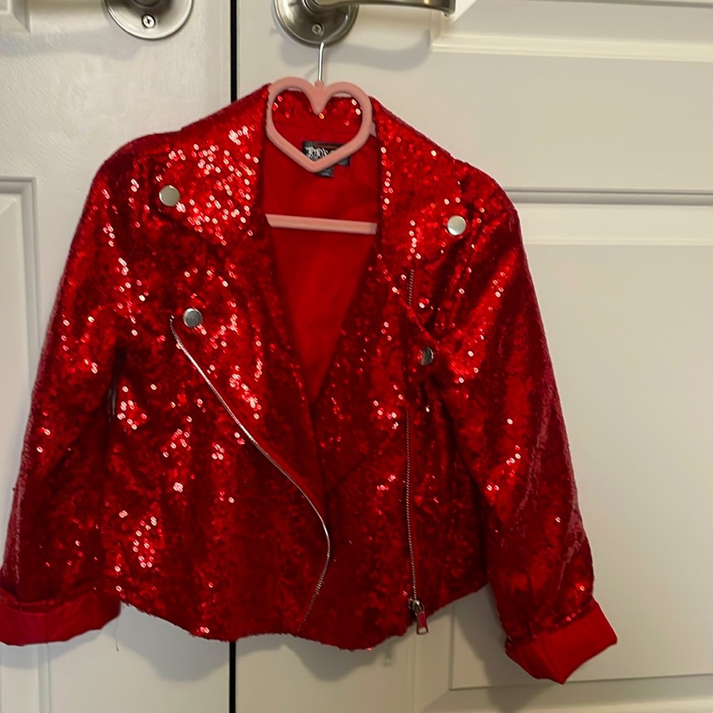 JoJo Siwa red sequin coat